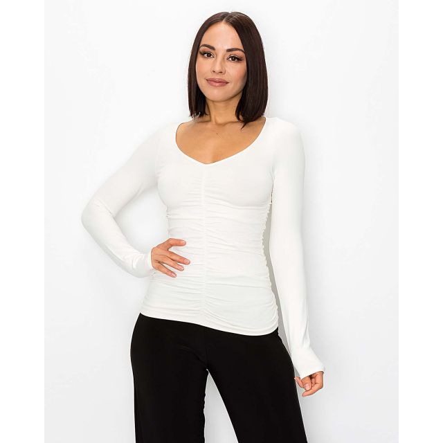 Center Ruched Long Sleeve Top