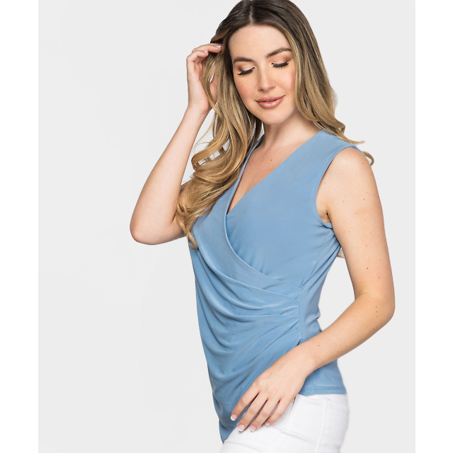 Surplice Tank Top With Side Gather