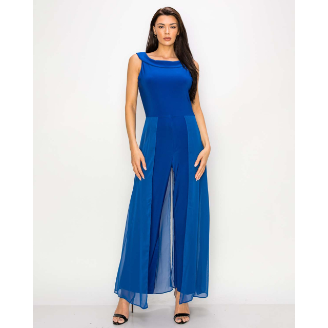 Jumpsuit with Chiffon Overlay | Last Tango Clothing