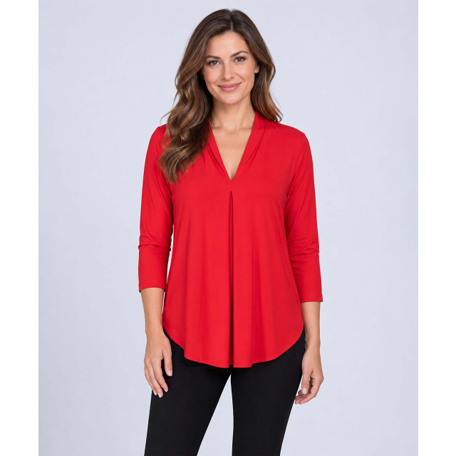 3/4 Sleeve Basic V-Neck Top