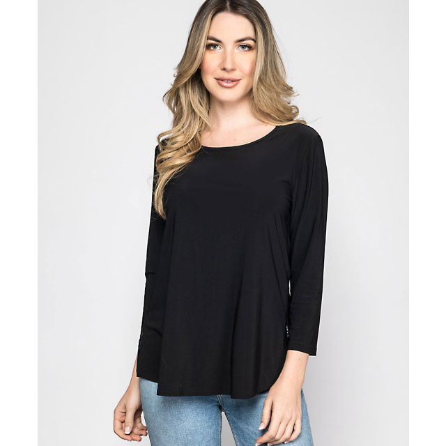 Women's Long Sleeve Bra-Friendly Mock Neck with Back Zipper