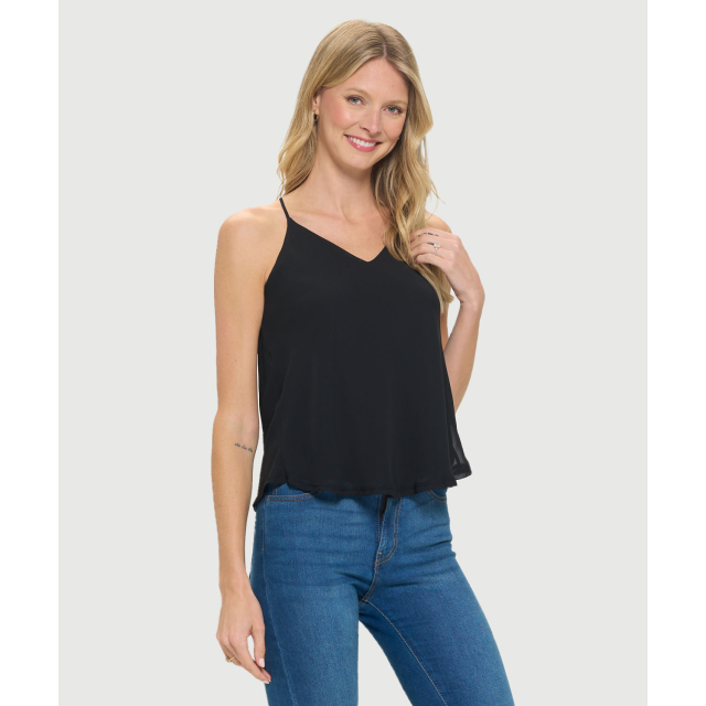 Spaghetti Strap Racerback Chiffon Tank