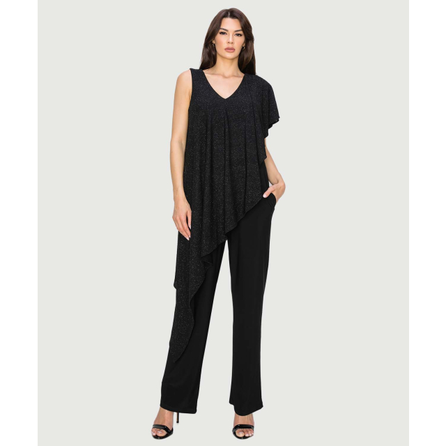 Jumpsuit W/ Asymmetrical Overlay
