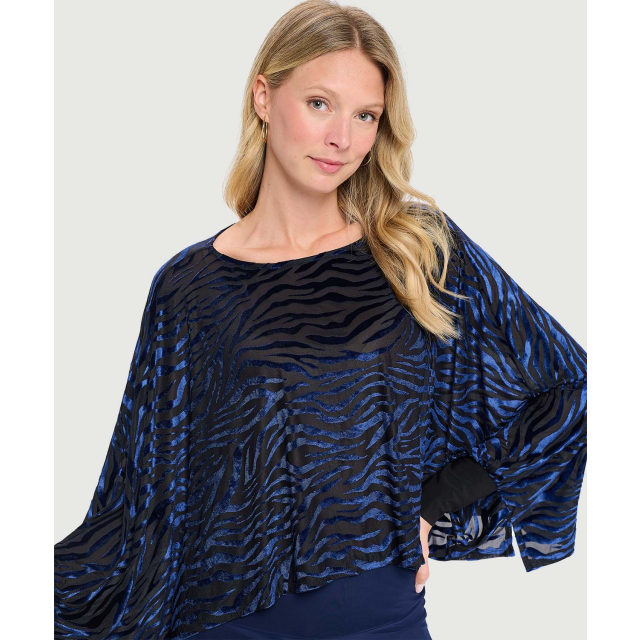 High-Low Batwing Top with Arm Cuffs