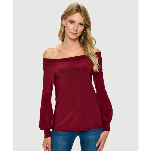 【WONDER WONDER】[Muffler set] boat neck off shoulder knit T Arvbitana Women's Off-Shoulder Cropped Sweater Solid Color