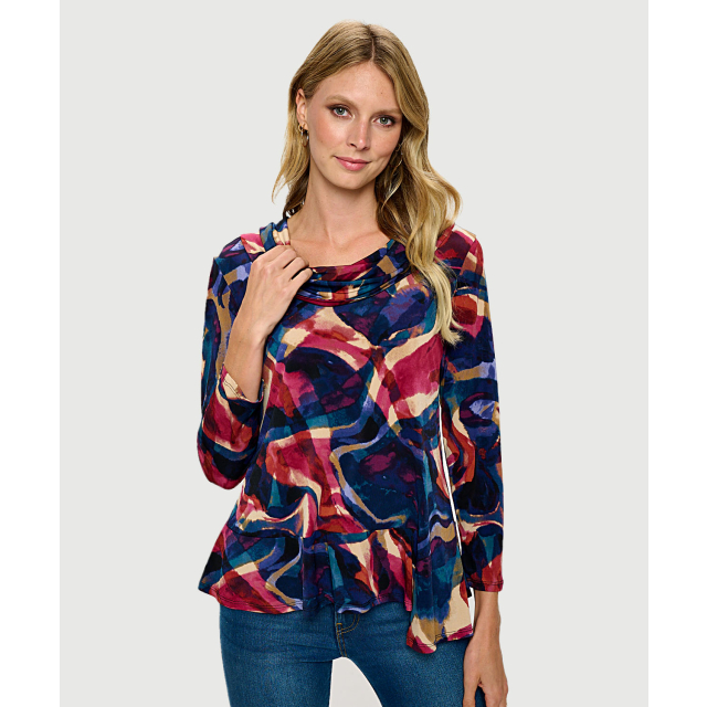 売れ筋商品|||ニューヨークコレクション カットソー トップス レディース Plus Size 3/4 Sleeve Crossover Cowl Neck Top Surf The Web Enzoz 3/4 Sleeve Crossover Cowl Neck Top – NY COLLECTION