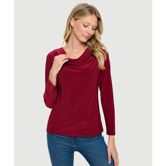 Long Sleeve Cowl Neck Top