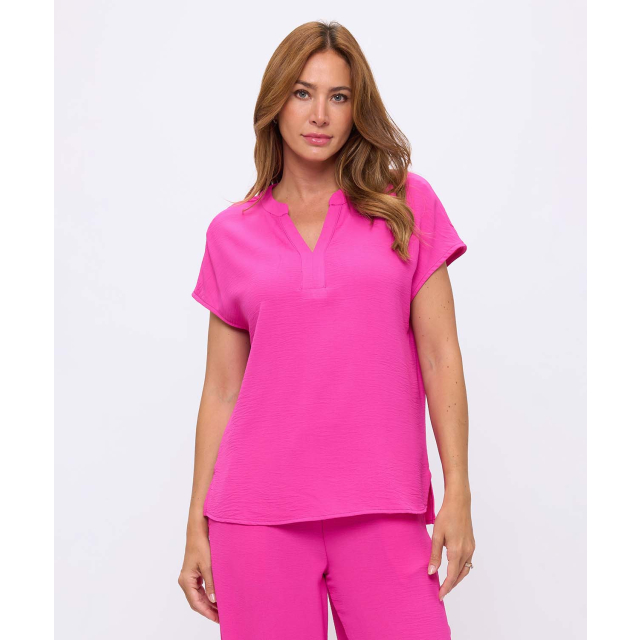 Twisted Front Cap Sleeve Blouse