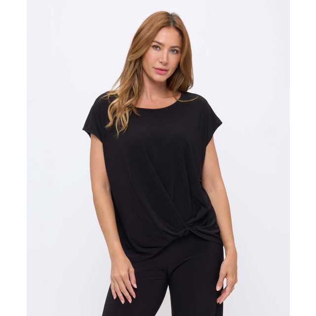 Twisted Front Cap Sleeve Blouse