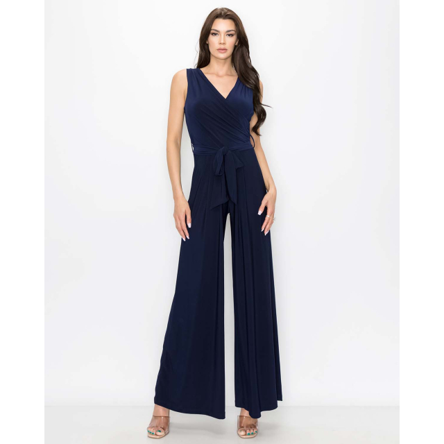 Surplice Jumpsuit With Tie Waist