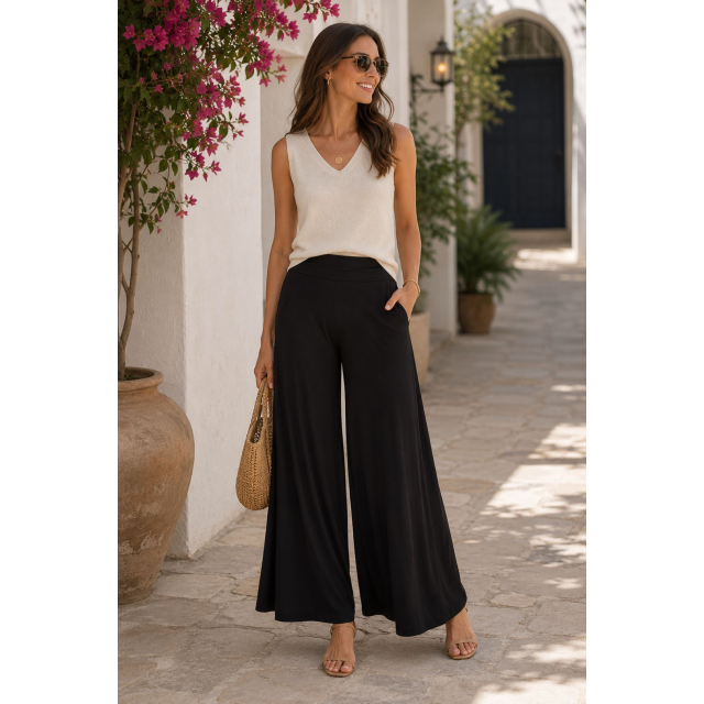 Wrinkle Resistant Palazzo Pants