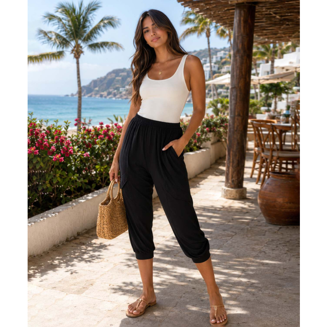Cropped Pant with Side Pocket