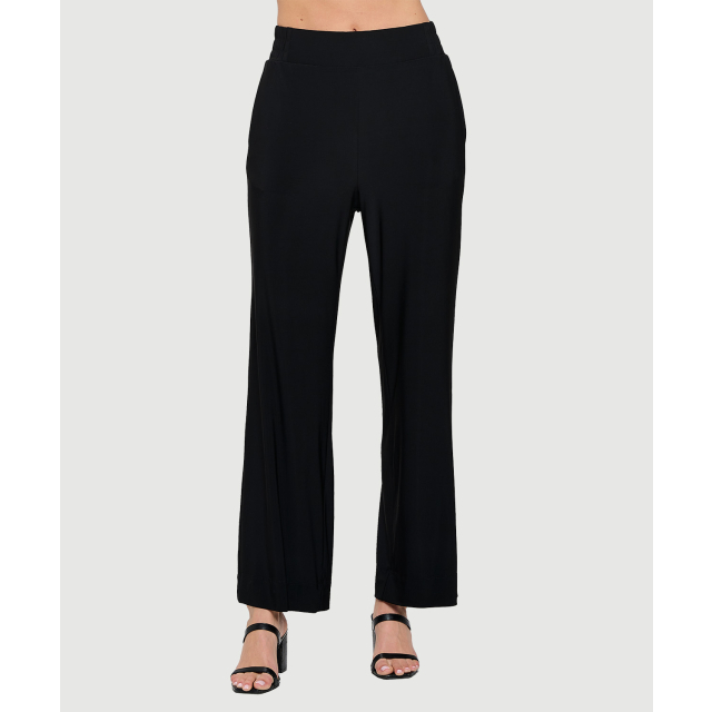 Straight Leg Pant W/ Waist Tie & Chiffon Overlay | Last