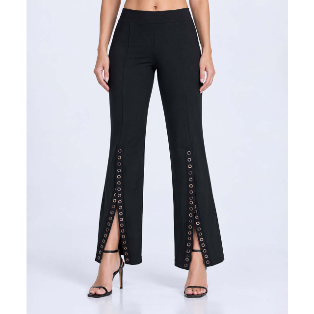Front Slip Palazzo Pants with Grommets