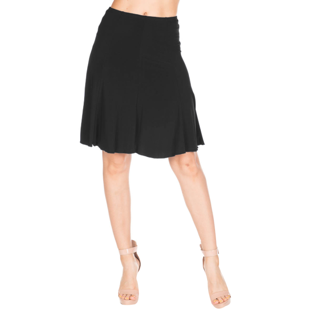 Wrinkle Resistant Paneled Knee Skirt