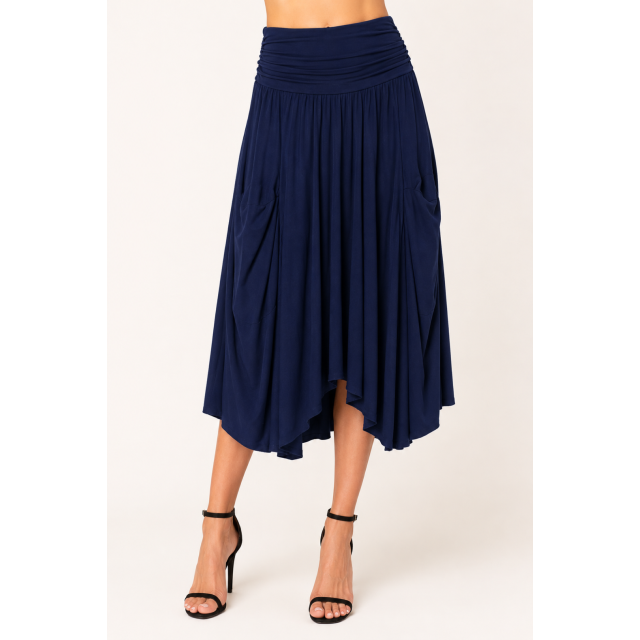 Draped Pocket Wrinkle Resistant Skirt