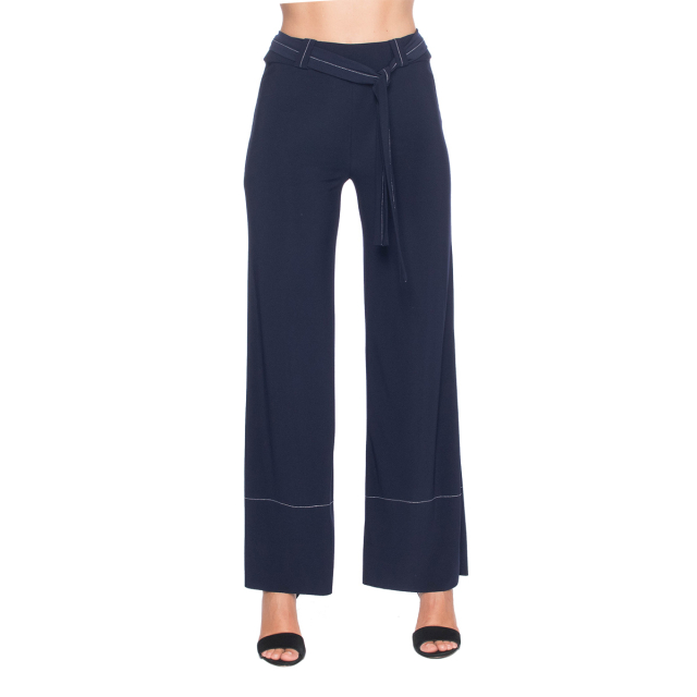 Tie Waist Pant  With White Topstitching