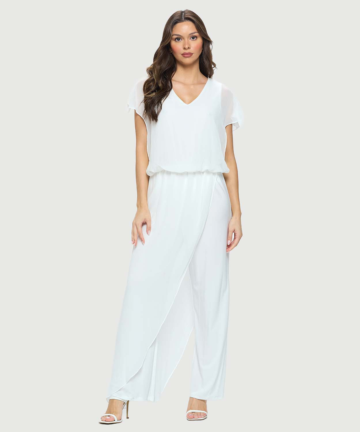 Jumpsuit with Chiffon Overlay | Last Tango Clothing