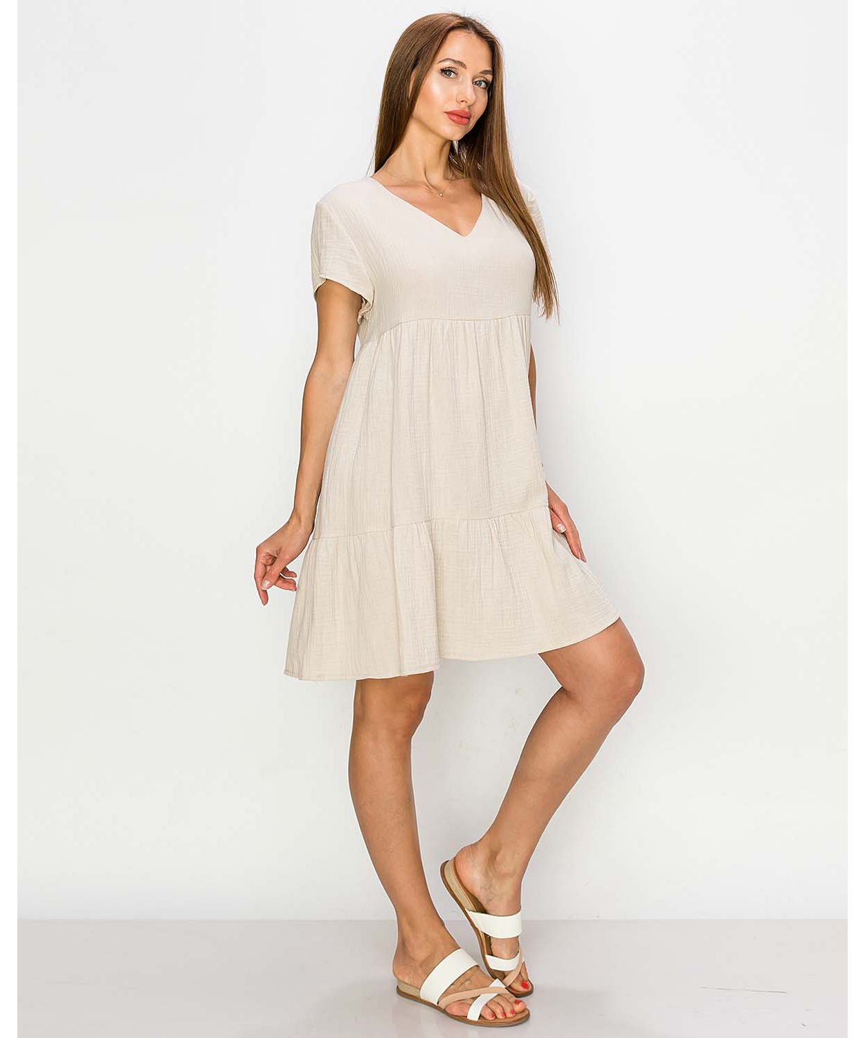★ POSZER★ V-neck cotton dress black 252VNCDS003F alignment50_e6233327-a22d-4857