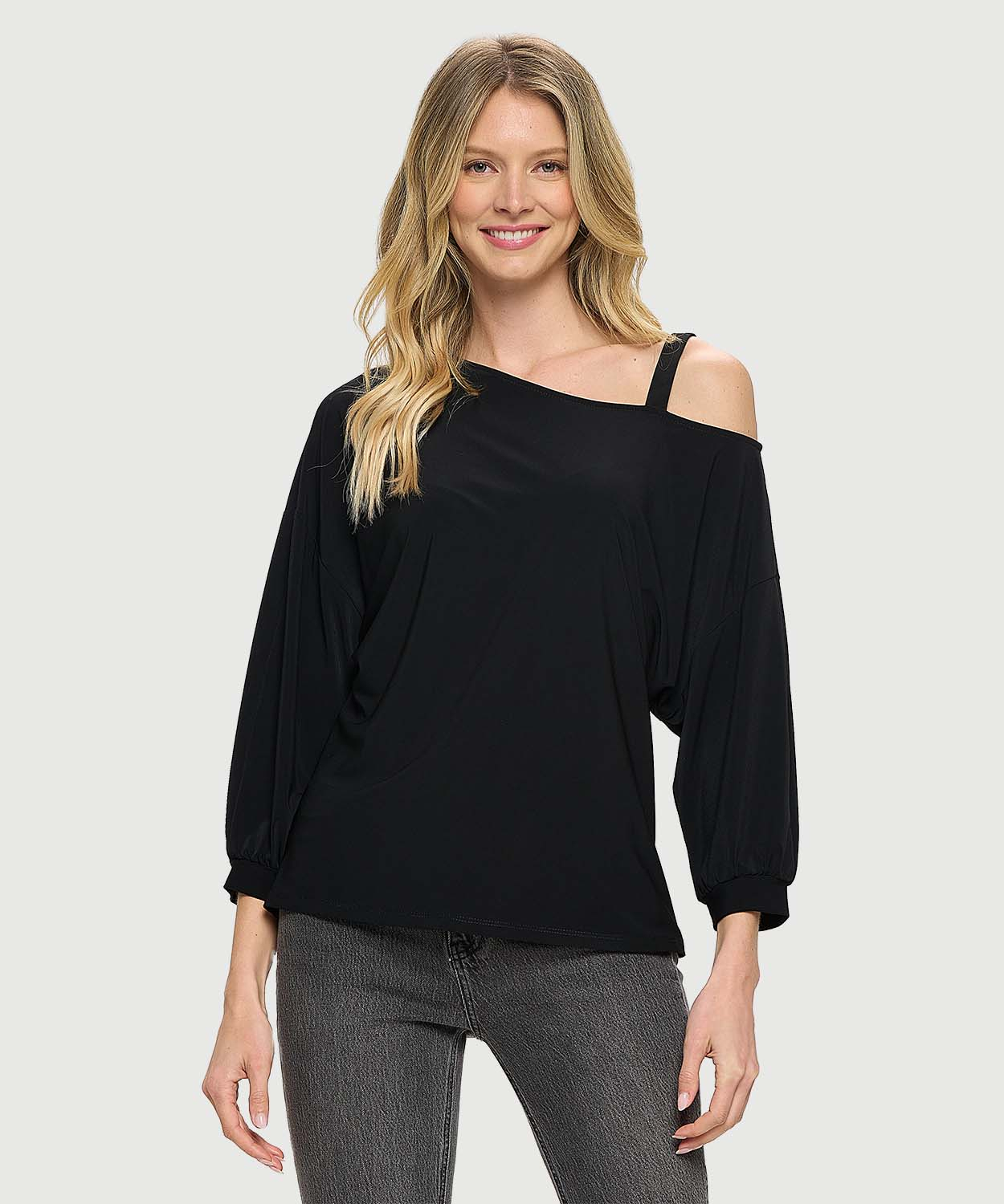 【早い者勝ち】MYLAN ／ One Shoulder Ribbon Tops d003_black_e8e5659f-1c3d-4adc-