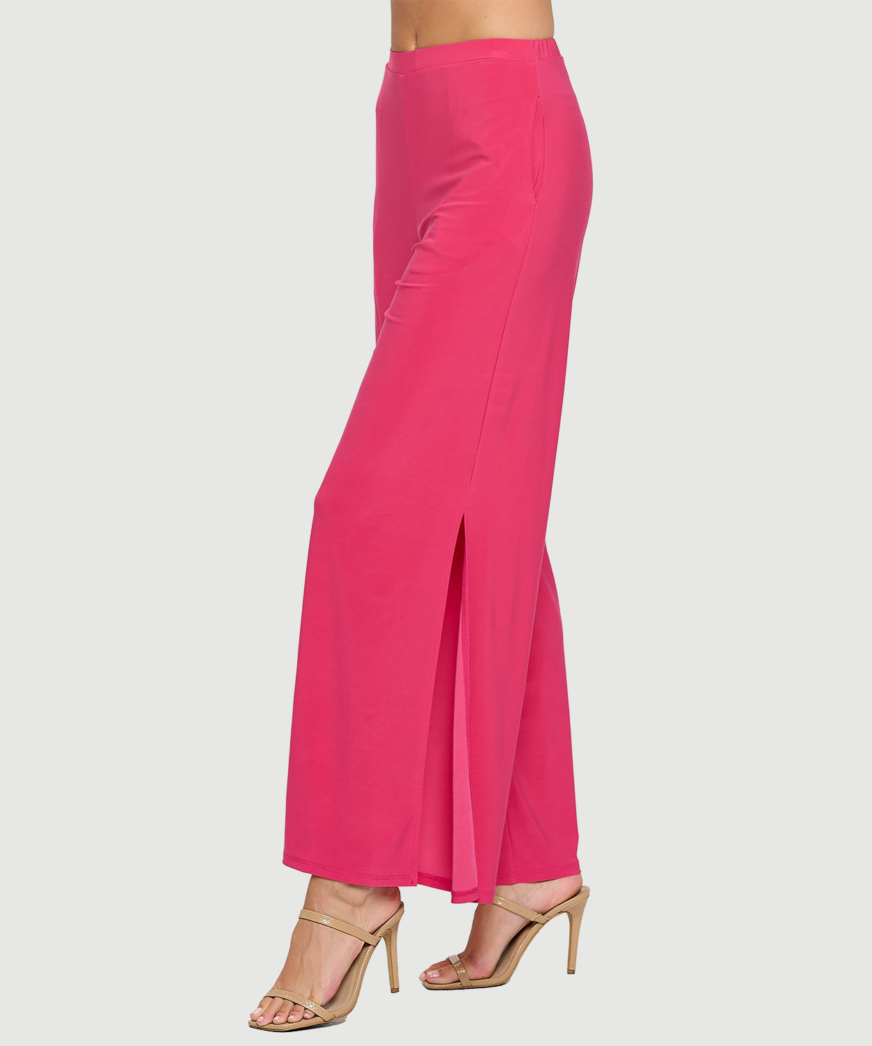 パンツ PWA /SLIT STRAIGHT SLACKS FOR BPS(L) Women Long Suit Pants Straight Leg Trousers Slacks Front