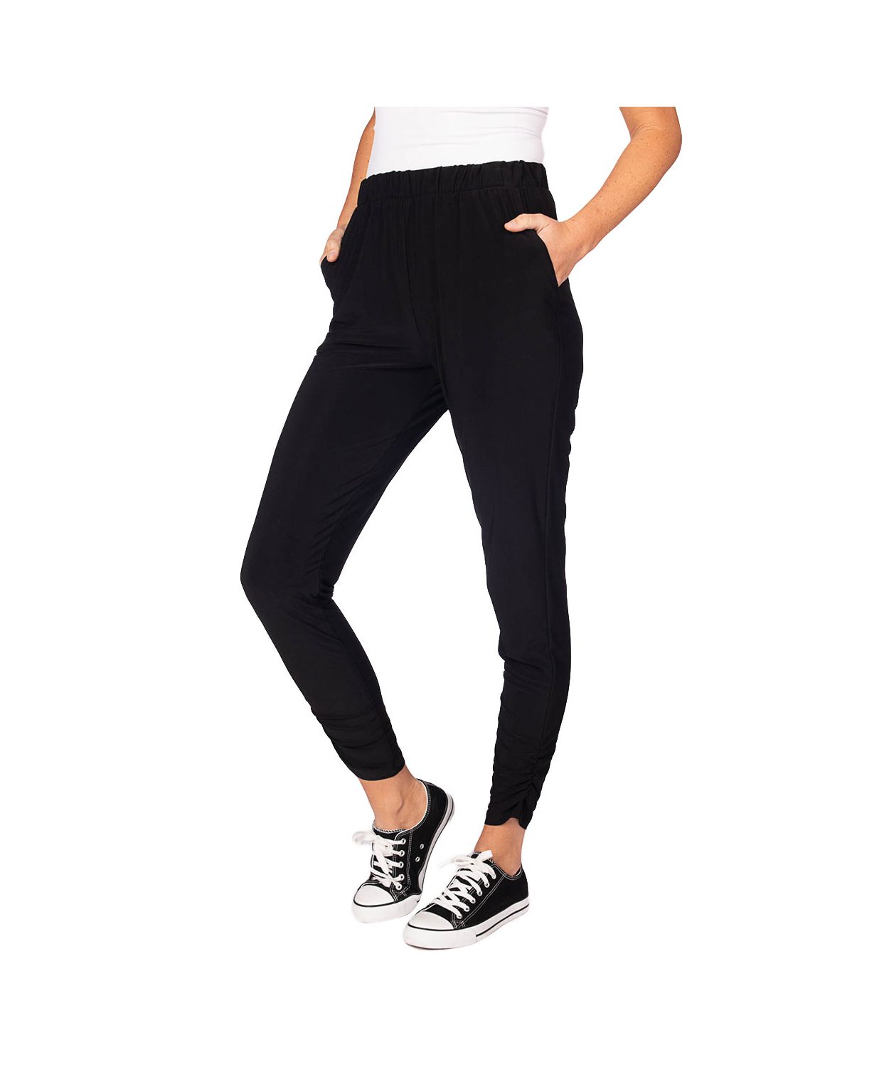 Skinny Jogger with Ruched Ankle Detail | Last Tango USA
