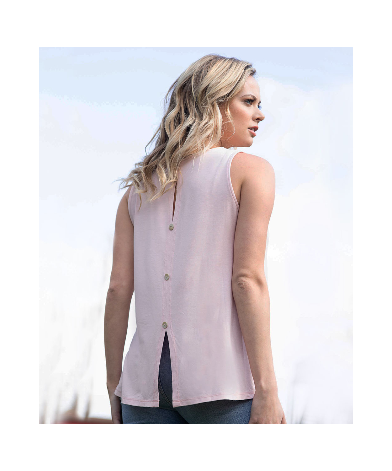 Ultra-Soft Tank with Button Up Back Detail | Last Tango USA