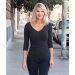 V-Neck Center Ruched 3/4 Sleeved Top