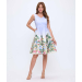 Fit & Flare Printed V Neck Dress 