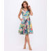 Fit & Flare Printed V Neck Dress