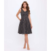 Fit & Flare Printed V Neck Dress