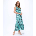 Printed Sleeveless Crossover V-Neck Dress