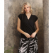 Cap Sleeve Crossover Woven Blouse