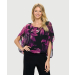Printed Chiffon Batwing Top