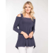 Cold Shoulder High Low Tunic Top
