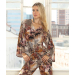 Multi Colored Abstract Print Tie-Front Top
