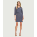 3/4 Sleeve Cowl Neck Dress With Drape Waist