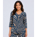Printed  Relaxed Flowy Fit ¾ Sleeve Top