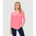 Relaxed V-Neck 3/4 Sleeve Top 