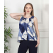 Printed Sleeveless Top with Button Up Back Detail
