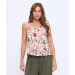 Spaghetti Strap Racerback Printed Woven Top