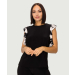 Printed Ruffle Sleeve Tan