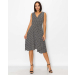Dobby Flowy V Neck Dress