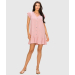 Linen Ruffle Sleeve Button Dress