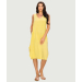 Linen Midi V Neck Tank Dress W/ Pockets