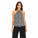 Printed Halter Top With Waistband