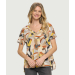 Printed High-Low Flowy V-Neck Tank