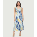 Printed Empire Maxi Dress with Open Back