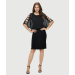 Chiffon Lattice Sleeve Dress