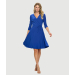 Surplice V-Neck ¾ Sleeves Tie Waist Flowy Dress